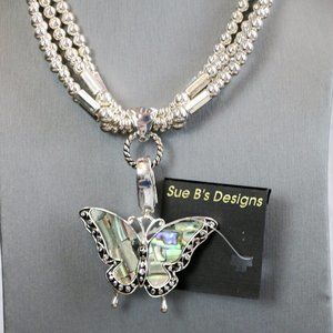NWT Sue B's Designs Butterfly Necklace Choker